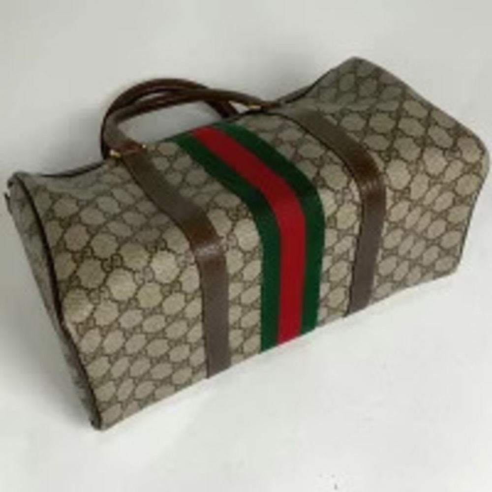 Gucci beige canvas brown Sherry handbag GG Tan Brown